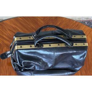 "RARE" Large Italian Vintage Leather Doctor / Travel Bag 19" x 11" (base)